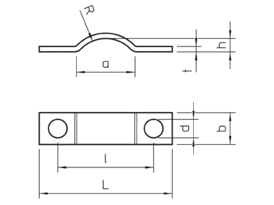 Dimensional drawing 1 OBO 7902 6 G Mounting strap 6mm
