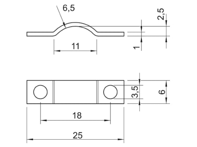 Dimensional drawing 3 OBO 7902 6 G Mounting strap 6mm