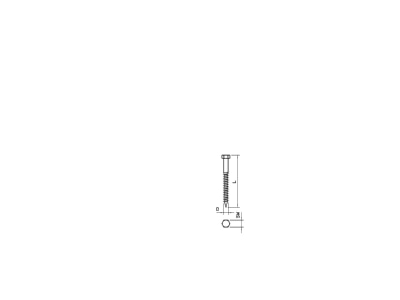 Dimensional drawing 1 OBO HHWS 6x60 G Hexagon head wood screw 6x60mm
