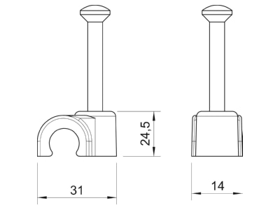 Dimensional drawing 3 OBO 2020 40 RW Nail clip