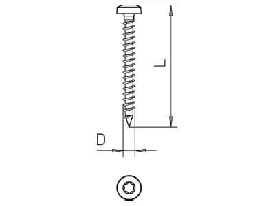Dimensional drawing 2 OBO 4758T 3 5x35 Chipboard screw 3 5x35mm