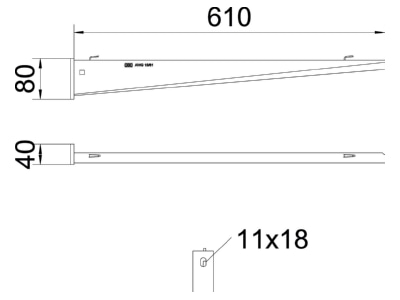 Dimensional drawing 2 OBO AW G 15 61 FT Wall  and profile console