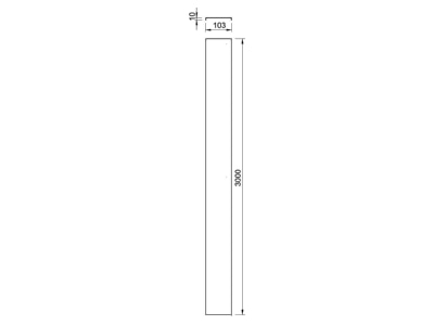 Dimensional drawing OBO AZDU 100 DD Cover for cable support system 103mm