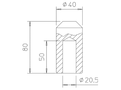 Dimensional drawing 2 OBO LE KOPF Impact head for earthing rod