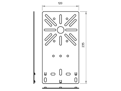 Dimensional drawing 2 OBO MP FL FS Mounting plate for cable support system