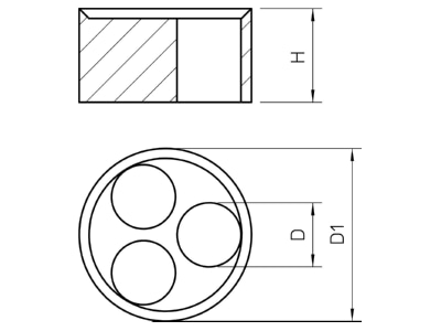 Dimensional drawing 1 OBO 107 C VM 25 3x6 Sealing ring 19 8x6mm
