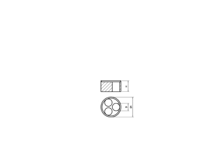 Dimensional drawing 2 OBO 107 C VM 25 3x6 Sealing ring 19 8x6mm
