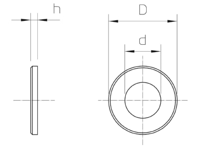 Dimensional drawing 1 OBO 966 M10 F WasherID 10 5mmOD 20mm
