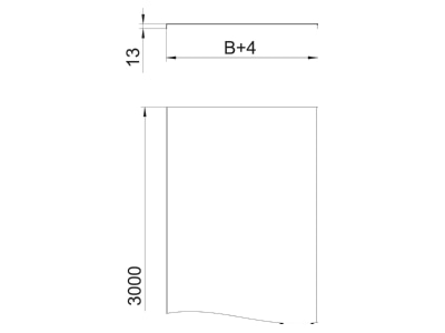 Mazeichnung 1 OBO DRLU 150 FS Deckel ungelocht 150x3000mm
