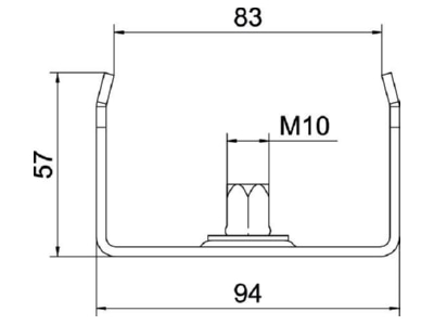 Mazeichnung 2 OBO MAH 60 100 FS Mittenabhaengung f Kabelrinne B100mm