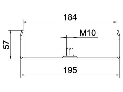 Mazeichnung 2 OBO MAH 60 200 FS Mittenabhaengung f Kabelrinne B200mm