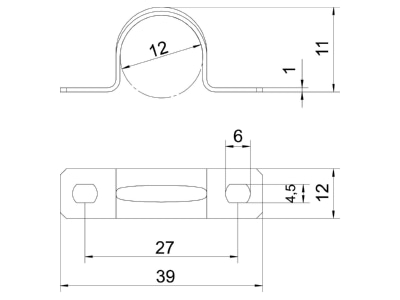 Mazeichnung 3 OBO 605 12 G Befestigungsschelle galv vz