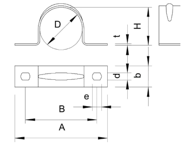 Mazeichnung 3 OBO 605 21 G Befestigungsschelle galv vz