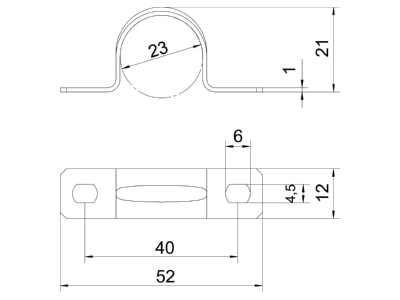 Mazeichnung 3 OBO 605 23 G Befestigungsschelle galv vz