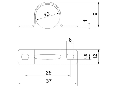 Mazeichnung 3 OBO 605 10 G Befestigungsschelle galv vz