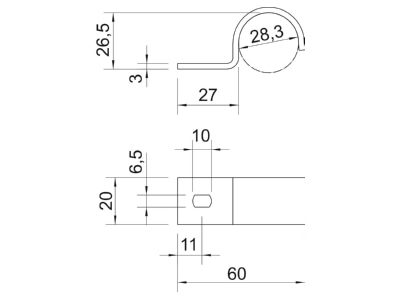 Mazeichnung 3 OBO 822 28 3 FT Stapa Schelle feuer vz
