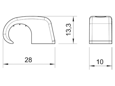 Dimensional drawing 2 OBO 4041 Nail clip
