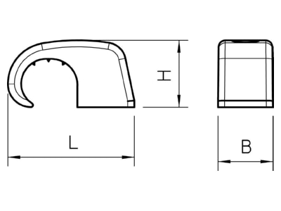 Mazeichnung 2 OBO 4044 Haft Clip ohne Nagel 21 25mm  PP  lgr