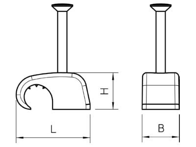 Mazeichnung 1 OBO 2027 30 LGR Haft Clip m Nagel 10 14mm L30 PP lgr