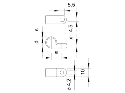 Mazeichnung 2 OBO 255 5 2 LGR Befestigungsschelle Iso gr