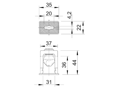 Dimensional drawing 3 OBO 3041 LGR Pressure clamp 16   24mm