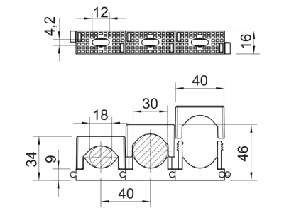 Dimensional drawing 3 OBO 2037 18 30 LGR Pressure clamp 18   30mm