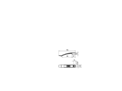 Dimensional drawing 2 OBO 2032 F Cable guide for 8 cables 3x1 5mm 