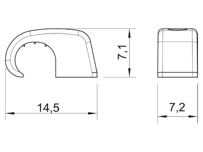 Dimensional drawing 1 OBO 4039 SP Nail clip
