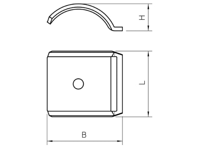 Dimensional drawing 1 OBO 2058FW M 46 FT Shell for cable clamp 46mm
