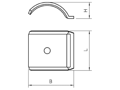 Dimensional drawing 2 OBO 2058FW M 22 FT Shell for cable clamp 22mm