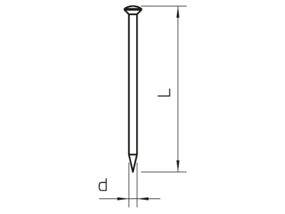 Dimensional drawing 1 OBO 362 16 BK Nail 2x16mm
