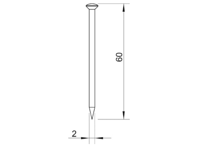 Dimensional drawing 3 OBO 362 Z 60 G Nail 2x60mm