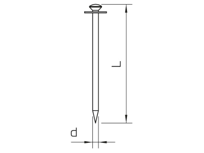 Dimensional drawing 1 OBO 500 30 Nail 2x30mm
