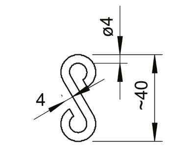 Mazeichnung 1 OBO SH 40 G S Haken galv vz
