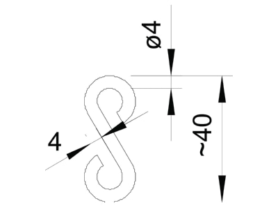 Mazeichnung 2 OBO SH 40 G S Haken galv vz