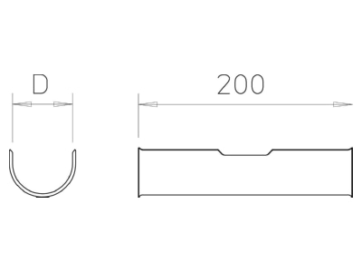 Dimensional drawing 1 OBO 2058 LW 50 Shell for cable clamp 50mm
