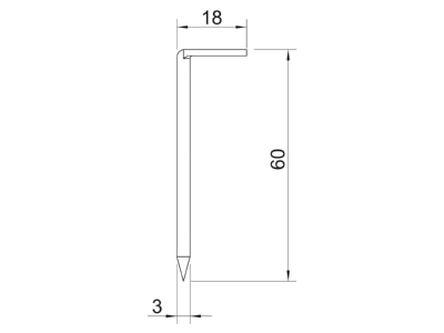 Mazeichnung 3 OBO 1101 Z 60 G Hakennagel