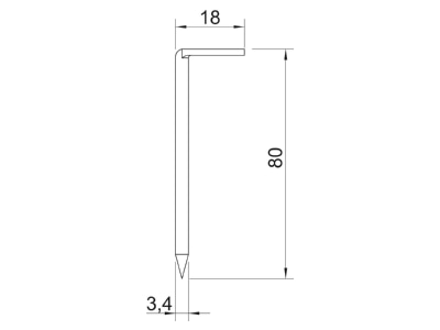 Dimensional drawing 3 OBO 1101 3 4x80 Hook nail 3 4x80mm