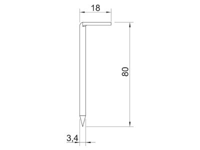 Mazeichnung 3 OBO 1101 3 4x80 Hakennagel