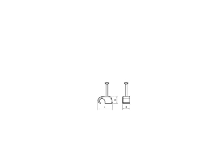 Dimensional drawing 1 OBO 2026 45 LGR SP Nail clip

