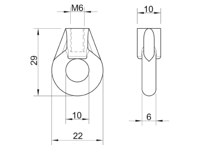 Mazeichnung 3 OBO 2084 K M6 Ringoese galv vz