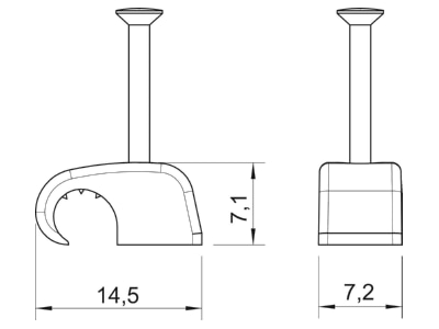 Dimensional drawing 3 OBO 2025 30 LGR Nail clip