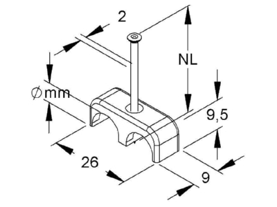 Mazeichnung Kleinhuis 2566 2 35 BI Top Nagelschelle zweifach 7 11mm