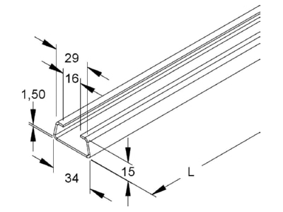 Mazeichnung Niedax 2975 2 FO Ankerschiene