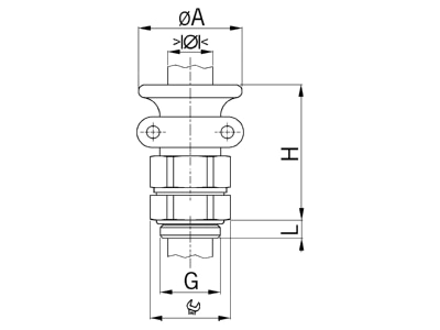 Dimensional drawing Kaiser 1825 21 26 Cable gland M25