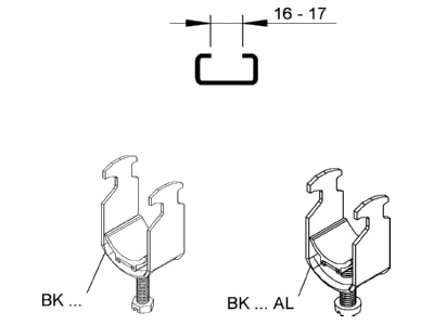 Mazeichnung Niedax BK 50 Buegelschelle
