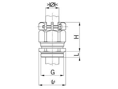 Dimensional drawing Kaiser EX1803 80 16 140 Cable gland PG16