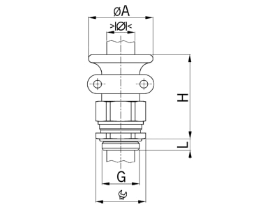 Dimensional drawing Kaiser EX1811 29 Cable gland PG29