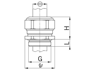 Dimensional drawing Kaiser 1300 20 150 050 Cable gland M20