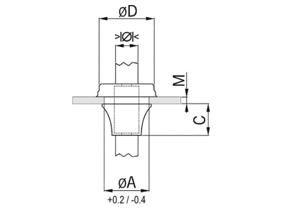 Mazeichnung Kaiser 14 582 93 KabelTuelle M12 sw 4 7